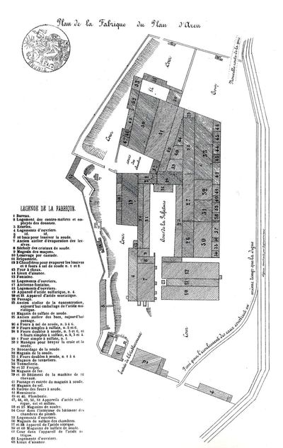 Usine de soude du Plan d’Aren - plan de 1850